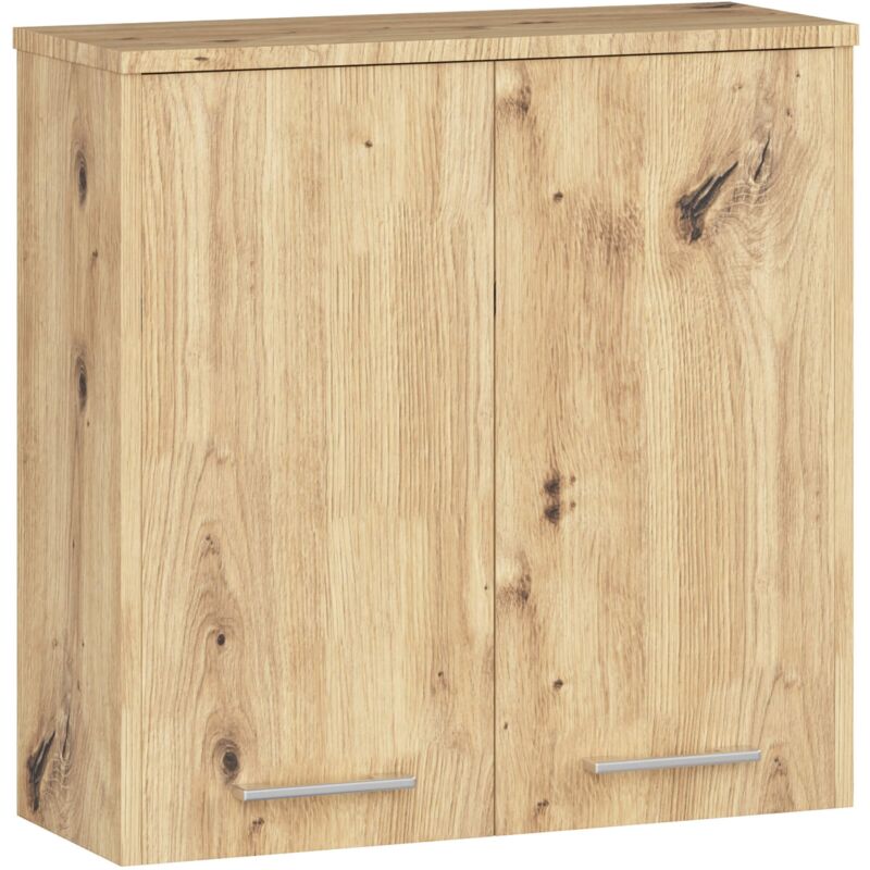 Akord - Hängender Badezimmerschrank Fin Artisan Eiche 60 Cm 2 Türen 2 Ebenen B60 X H60 X T22, 5 Cm