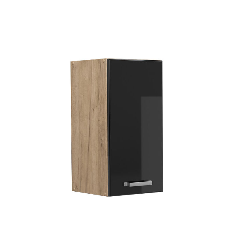 Hängeschrank R-line, Schwarz Hochglanz, 30 Cm, Vicco