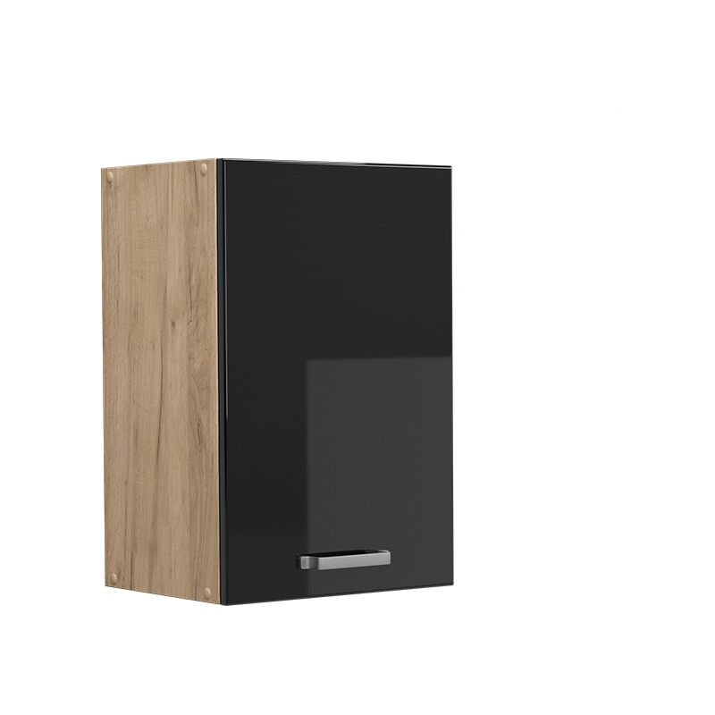 Küchenoberschrank R-line, Schwarz Hochglanz, 40 Cm, Vicco