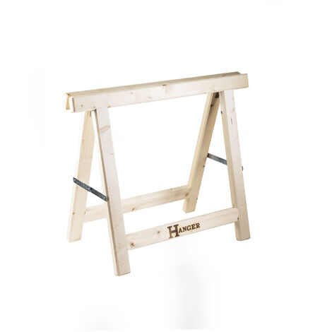 Hanger – Tréteau pliant TRE970 en bois 80x97 cm – Charge maximale 2 tonnes – Assemblage tenons et mortaises – Articulation en acier zingué