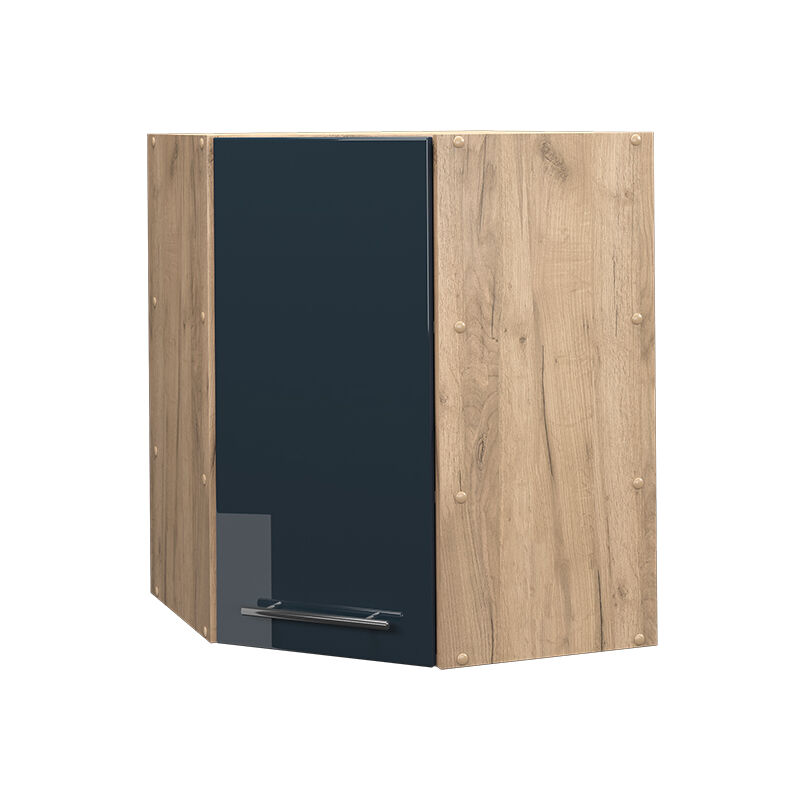 Vicco - Eckhängeschrank Fame-line, Dunkelblau Hochglanz, 57 Cm