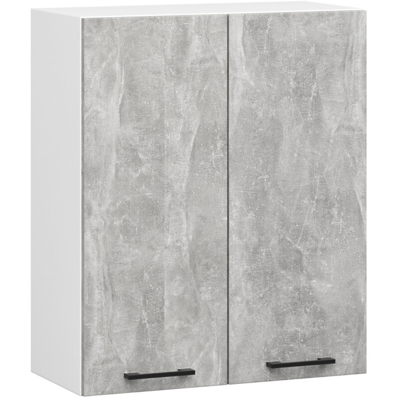 Hängeschrank Küchenschrank Akord Oliwia W 60 Cm H720 Weiß, Steingrau 2 Türen, 2 Regalböden 60x72x30 Cm