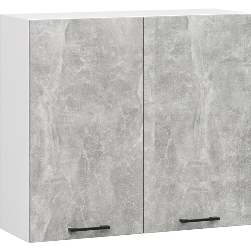 Hängeschrank Küchenschrank Akord Oliwia W 80 Cm H720 Weiß, Steingrau 2 Türen, 2 Regalböden 80x72x30 Cm