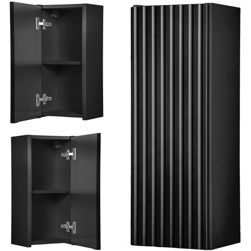 Hängeschrank Skelbolu 57x20x19 Cm Schwarz [en.casa]