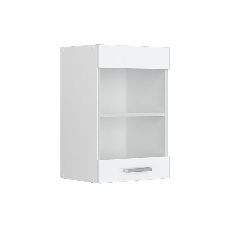 Hängeschrank R-line, Weiß Hochglanz, 40 Cm Mit Glastür, Vicco