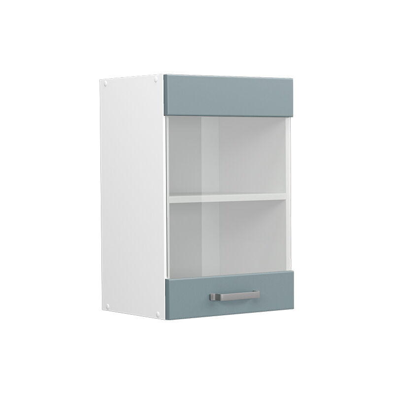 Vicco - Hängeschrank R-line, Blau-grau, 40 Cm Mit Glastür