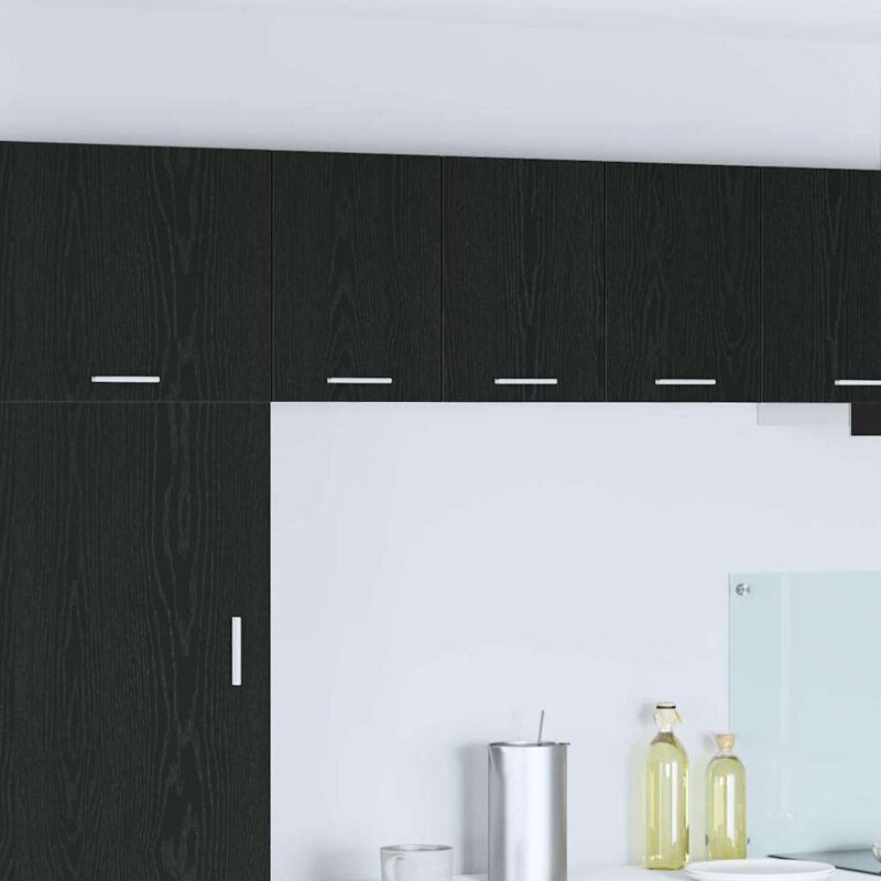 Hängeschrank Mit Tür Schwarze Eiche Und Weiß 30 X 31 X 40 Cm Vidaxl