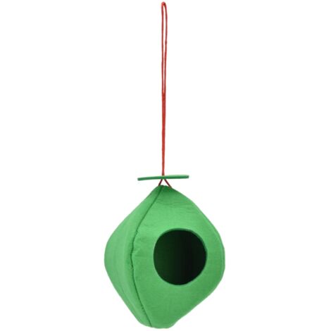 Hanging Bird Feeder Circular Dome Sophisticated Look Felt Cloth Bird Feeder with Lanyard for Garden Courtyard Balcony Green