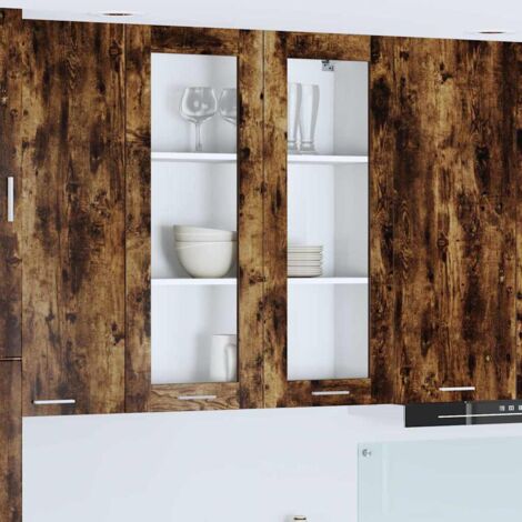 Hanging Cabinet Smoked Oak 80 x 31 x 100 cm Engineered Wood vidaXL