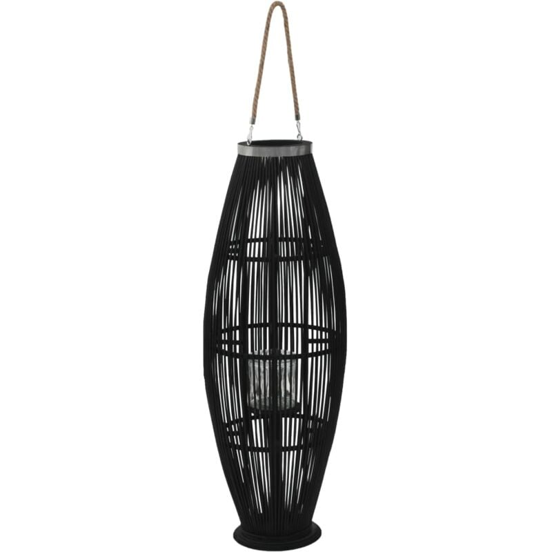 Vidaxl - Hanging Candle Lantern Holder Bamboo Black 95 cm