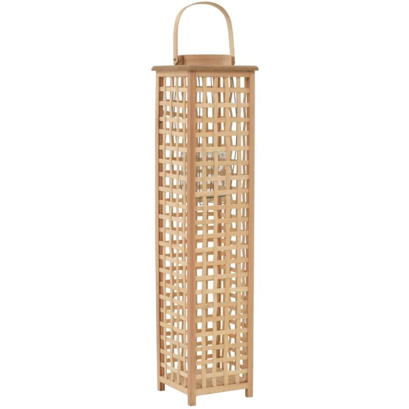 Hanging Candle Lantern Holder Bamboo Natural Vidaxl