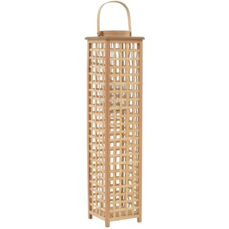 Hanging Candle Lantern Holder Bamboo Natural vidaXL