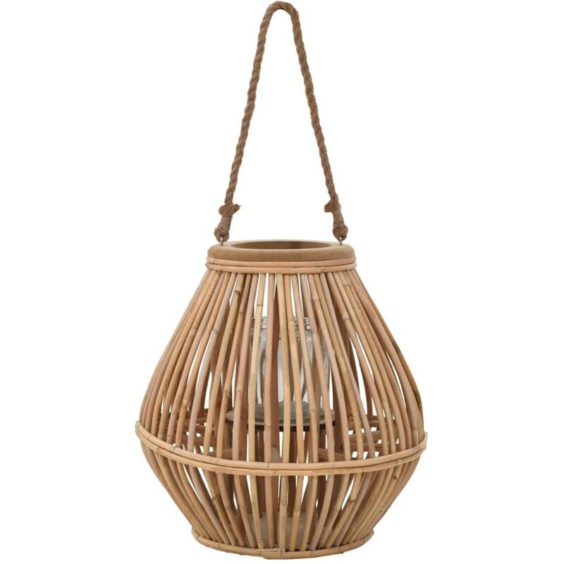 Hanging Candle Lantern Holder Wicker Natural Vidaxl