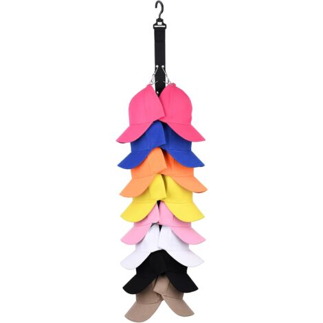 Hanging Cap Organizer for Closet, 16 Pack Baseball Cap Holder, Hat Storage Organizer with Closet Hook - Keep Hats Clean.
