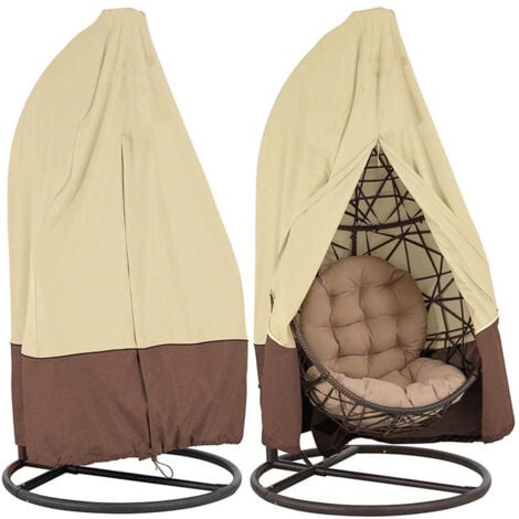 Hanging Chair Cover, Hanging Chair Cover, Egg Chair Protective Cover, Waterproof Furniture Cover with Zipper, 190x115cm (beige)