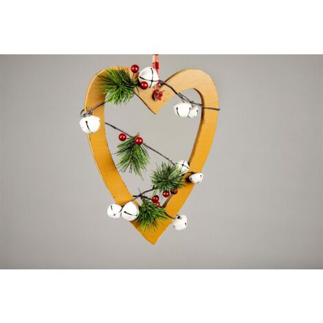 Hanging Decorations Light Brown Heart 23 Cm