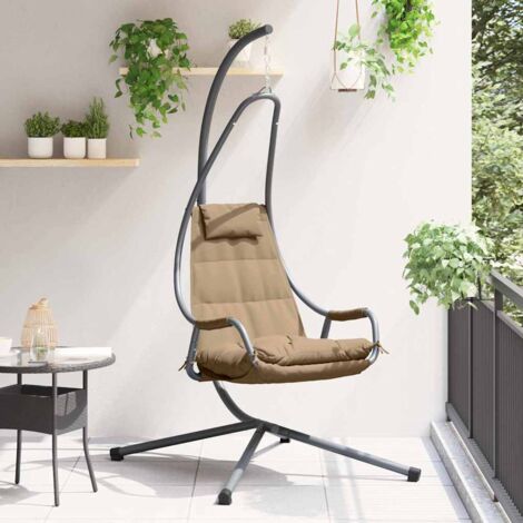 Hanging Egg Chair Folding Taupe 94 x 107 x 196.5 cm Steel vidaXL