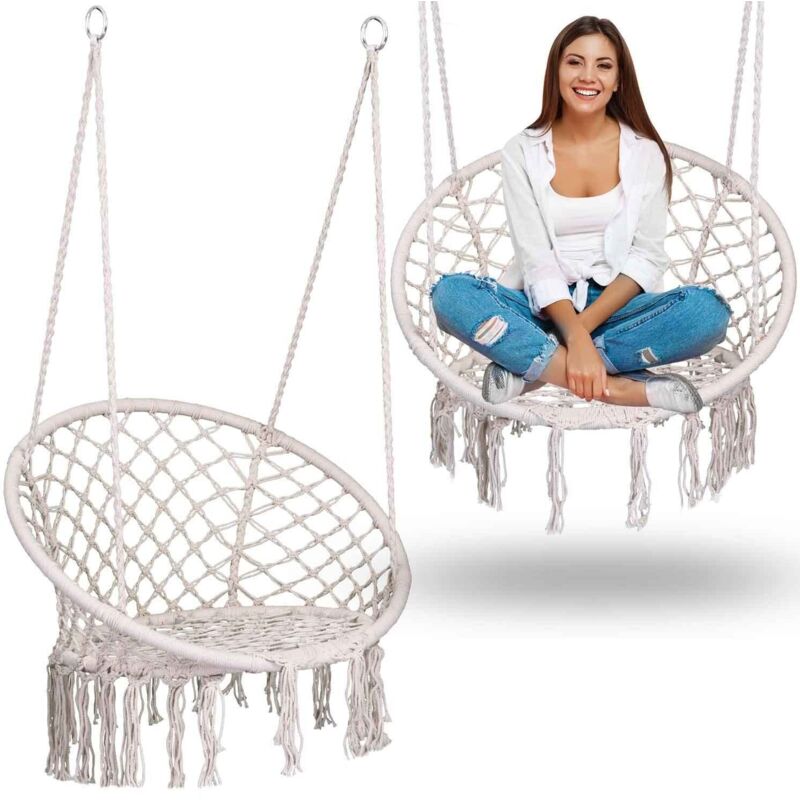 Northix - Fauteuil de jardin suspendu balancoire boho beige