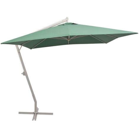 Hanging Garden Parasol，Outdoor Parasol 300x300 cm Green Aluminium Pole VSVS281351