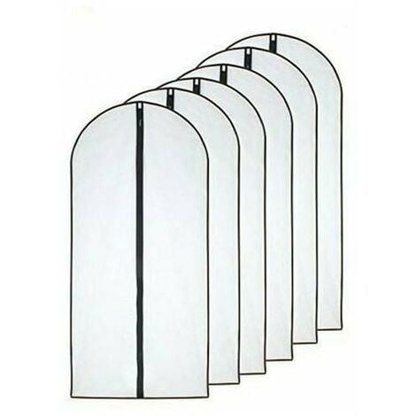 Hanging Garment Bags 24'' x 55'' Clear Black Suit Bag (Set of 6) Lightweight Dustproof Garment Bags