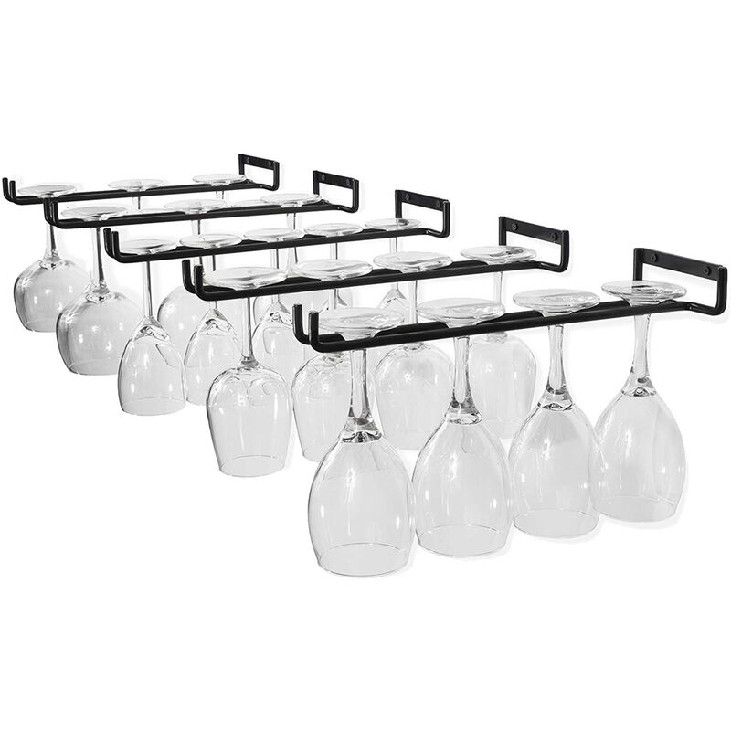 Hanging Glass Rack - Wine Glass Rack with 5 Rails for 13-18 Glasses, 30cm5cm2cm