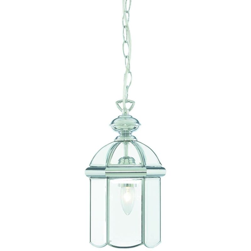 Lanterns - 1 Light Ceiling Lantern Pendant Chrome, E27 - Searchlight