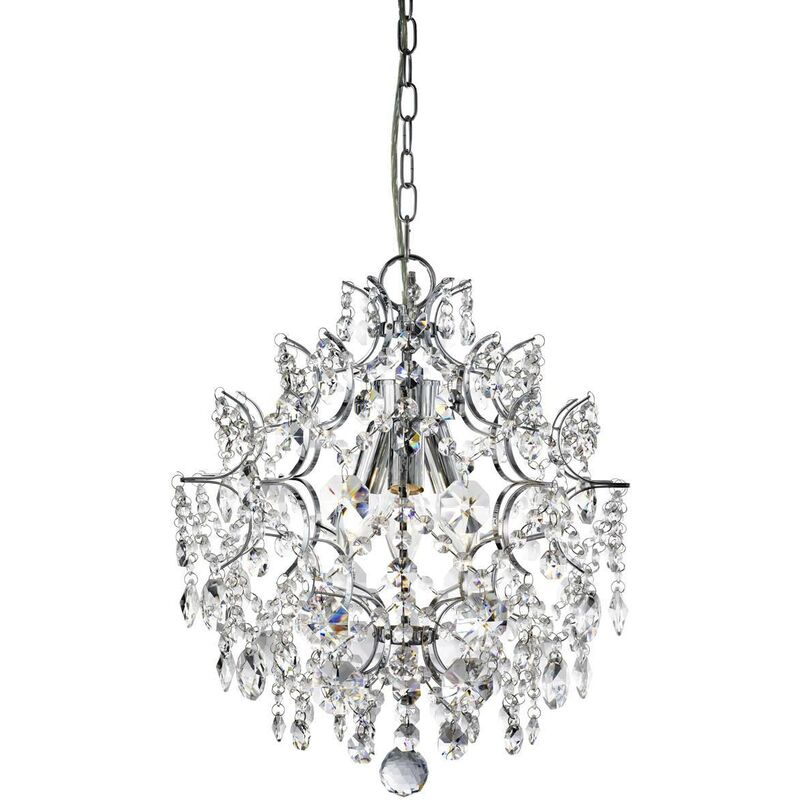 Searchlight Lighting - Searchlight Harrietta - 3 Light Ceiling Pendant Chrome with Crystals, E14