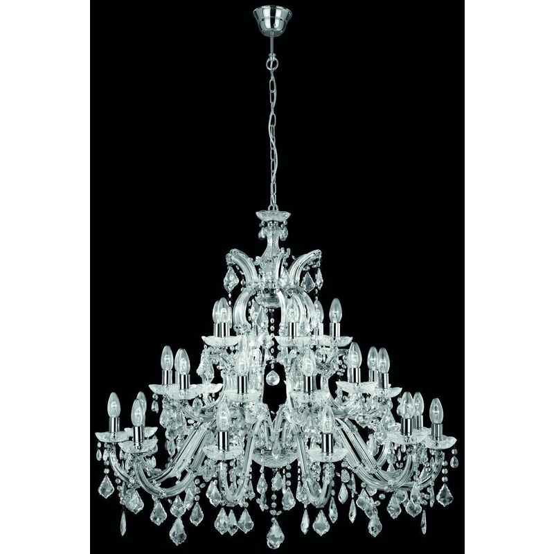 Searchlight Lighting - Searchlight Marie Therese - 30 Light Crystal Chandelier Chrome Finish, E14