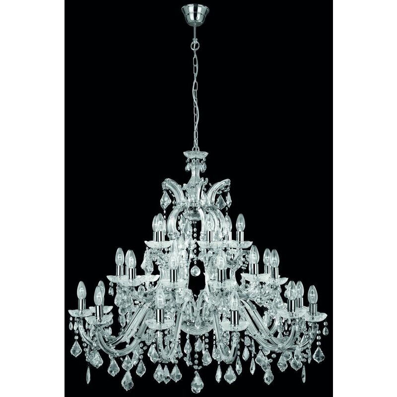 Searchlight Marie Therese - 30 Light Crystal Chandelier Chrome Finish, E14