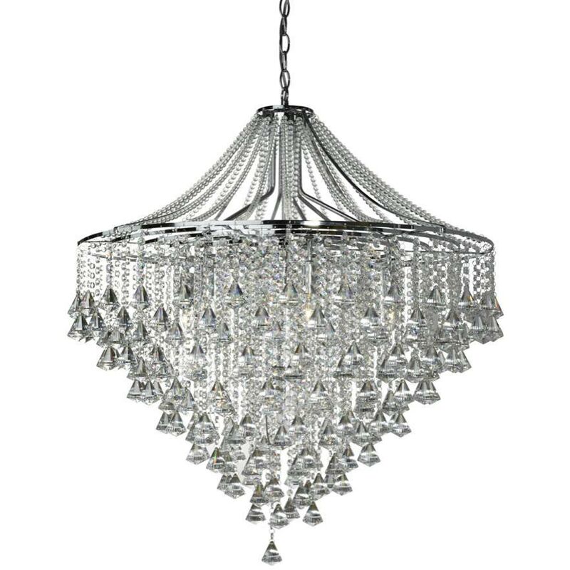 Dorchester - 7 Light Chandelier Chrome Finish, E14 - Searchlight