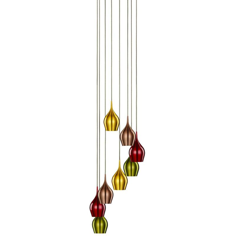 Vibrant - 8 Light Cluster Pendant Chrome, E14 - Searchlight