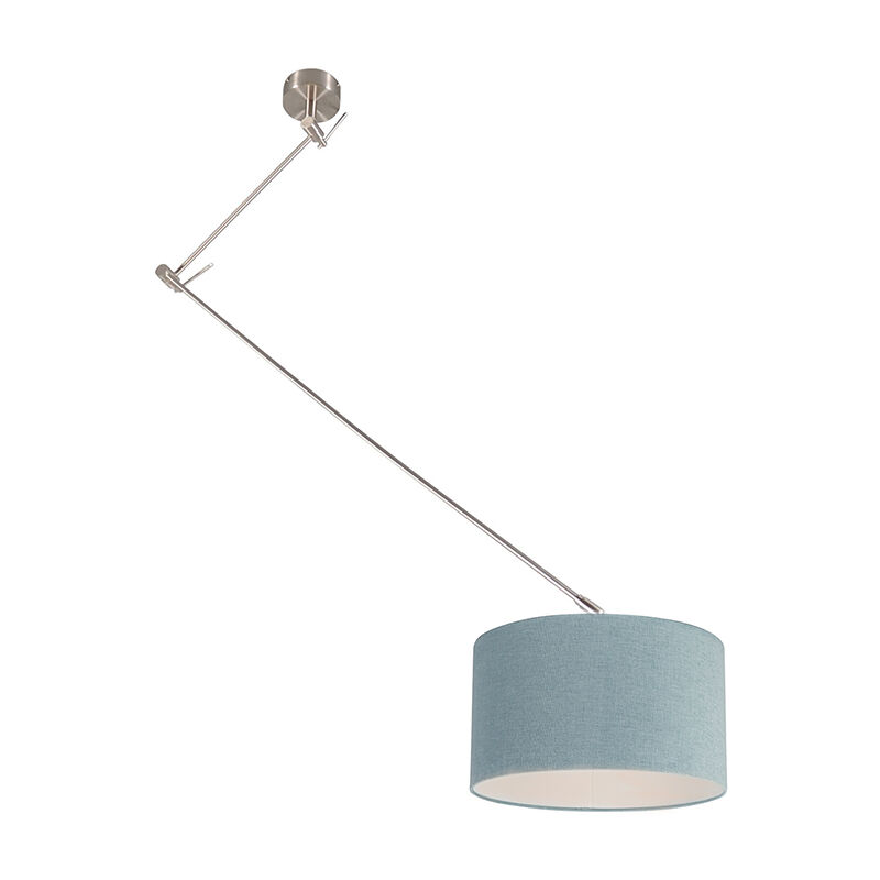 Modern Pendant Light Steel with Mineral Lampshade 35 cm - Blitz