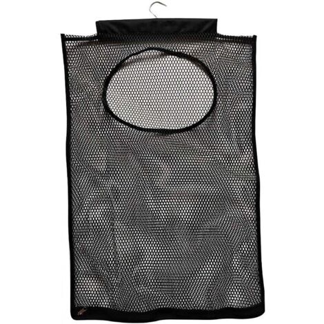 Hanging Laundry Basket, Foldable Hanging Storage Basket, Mesh Breathable Laundry Basket, Dirty Clothes Basket (Black)