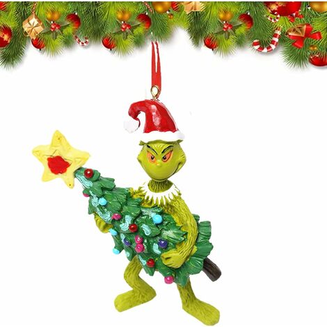 Hanging Ornament, Christmas Tree Decorations, Pendants, Unique Funny Resin Green Christmas Decor for Home Holiday Party
