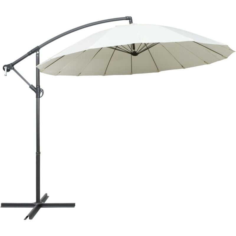 Hanging Garden Parasol White 3 m Aluminium Pole vidaXL