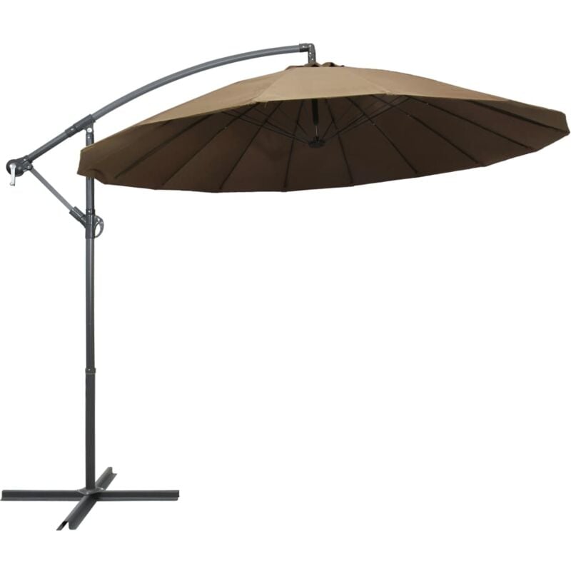 Vidaxl - Hanging Garden Parasol Taupe 3 m Aluminium Pole