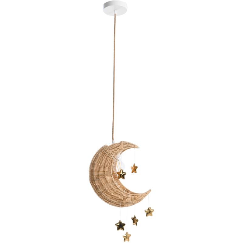 Image of Beliani - Hanging Pendant Lamp Rattan&hellip;