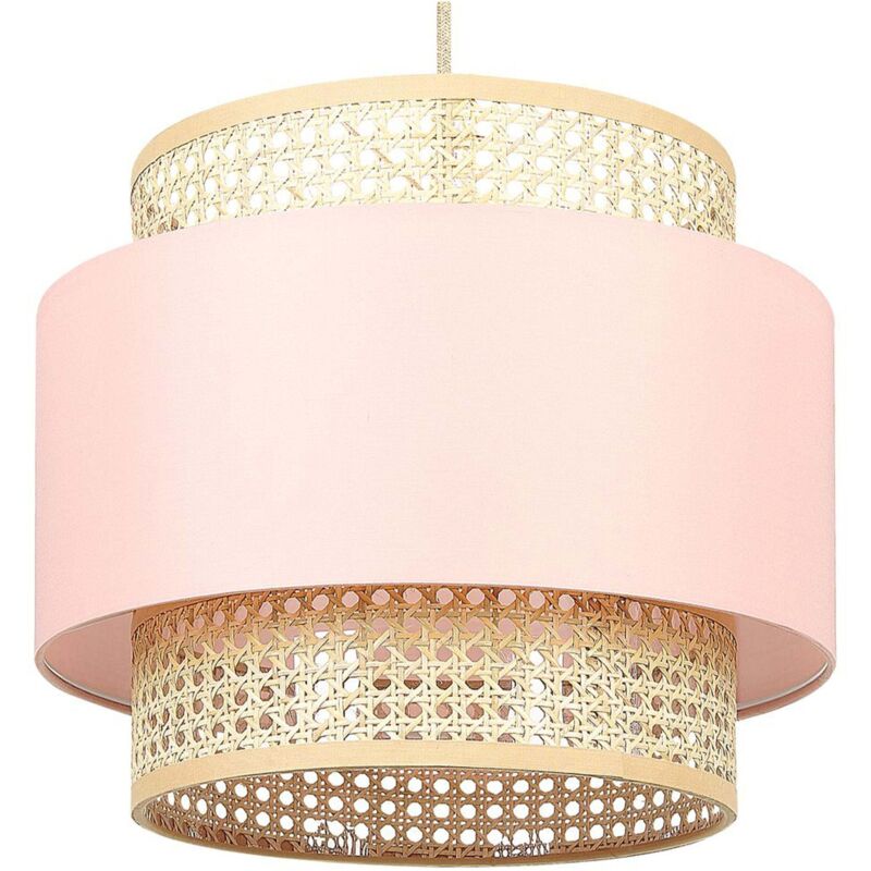 Image of Pendant Lamp YUMURI Rattan Peach Pink