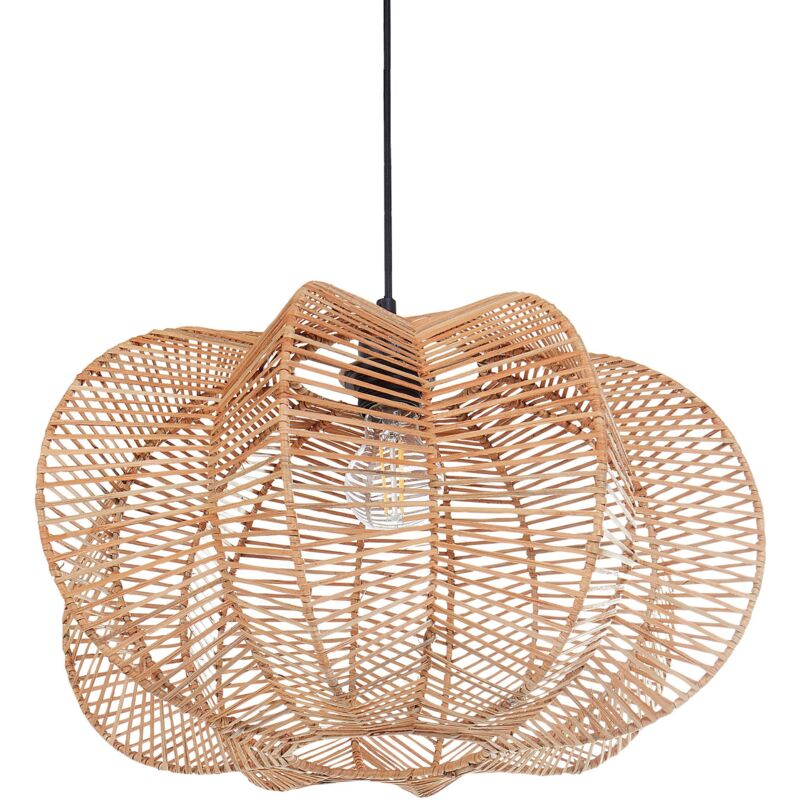 Beliani Pendant Lamp Kibi Rattan Natural, Brown