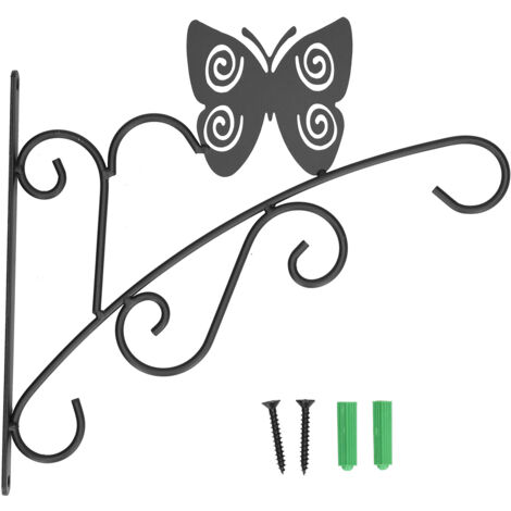 Hanging Plant Bracket Stable and Sturdy Iron Decorative Plant Hanger for Flower Bird Feeder LanternsButterfly