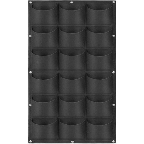 main image of "Hanging Planting Grow Bags, 18 Pockets Hanging Vertical Wall Planter Wall Mounted Grow Bag Outdoor Indoor Gardening Vertical Greening Flower Container, Planting Bags Storage Bags(1.0 m × 0.5 m, Black)"