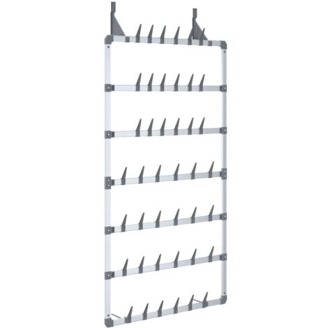 Hanging Shoe Rack Silver 66x13x139 cm vidaXL