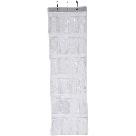 hanging storage organiser with 24 pockets for shoes, hanging storage bag, shoe storage, white