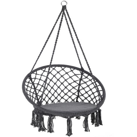 Hanging Swing Chair Hammock Garden Camping 150kg Basket Outdoor Patio Relaxing Beige
