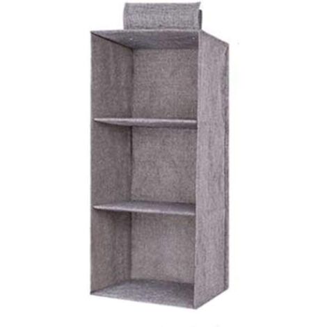 Hanging Wardrobe Shelf, Hanging Closet Organizer with 3 Compartments, Foldable Hanging Organizer and Space Saving Storage System