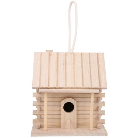 Hanging Wooden Bird Nests House Nesting Box Birdhouse Accessories for Parrots Pets Handicraft
