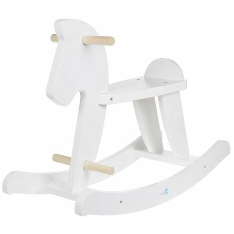 HANGZHOU TOYS - Cheval a bascule blanc - en bois