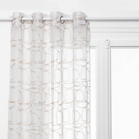 Hania beige voile ricamato 140x240cm - Atmosphera créateur d'intérieur