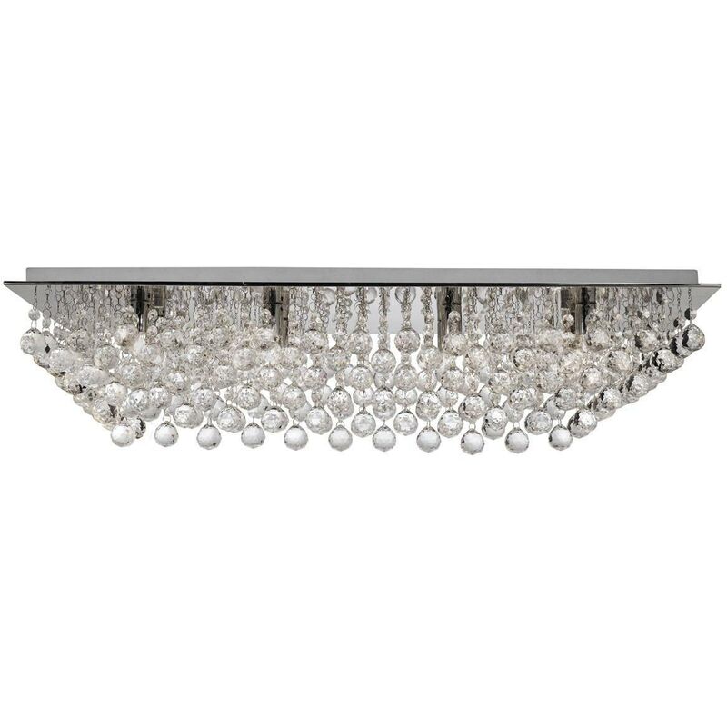 Hanna - 8 Light Flush Ceiling Light Chrome with Crystal Decoration, G9 - Searchlight