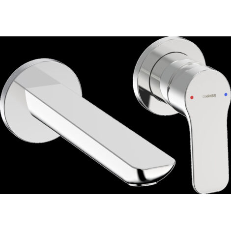 Hansa Basic - Grifo empotrado de lavabo, montaje de 2 orificios, cromo 55602103